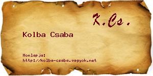 Kolba Csaba névjegykártya